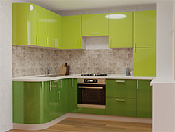 Кухни зеленого цвета угловые фото